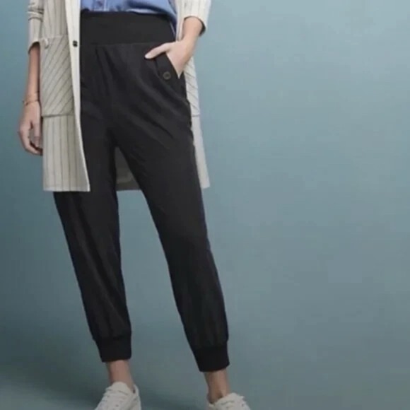 Anthropologie Black Track Pants - Picture 1 of 7